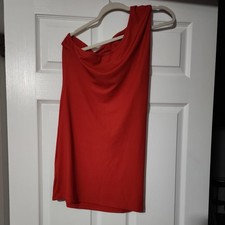 Shein Sleeveless One Shoulder Knit Dress/Cover-Up Sz 1X red