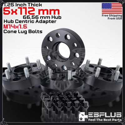 #ad #ad 4 1.25quot; Thick Mercedes 5x112mm CB 66.6 Wheel Spacer Kit 14x1.5 Bolts Included $99.99