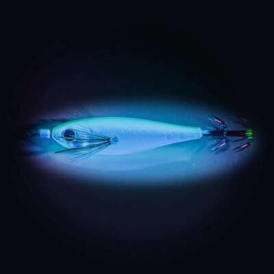White Fish Luminous Squid Hook Deep Sea Glow Underwater Catch Fishing Lure NEW