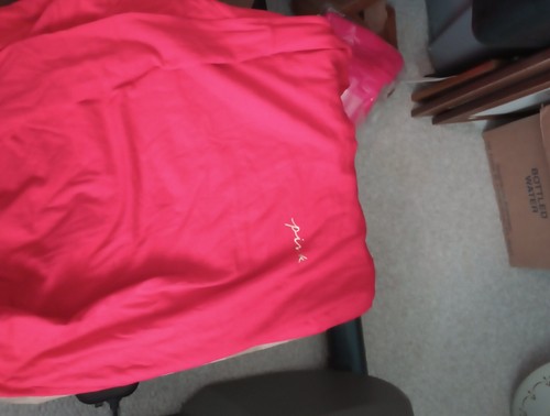 VS PINK long sleeve campus tee NEW size Large Red w/shine logo  - Picture 7 of 7