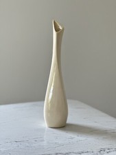 Vintage 1984 12.5 Tall Handmade Off White Ceramic Vase