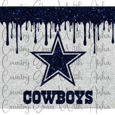 20oz Skinny Tumbler Sublimation Transfer Print Cowboys Football Ready To Press