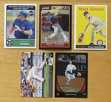 Mark Teixeira Lot Of 5 Mixed Brand 2003/2011 Rangers/Yankees NM-MT