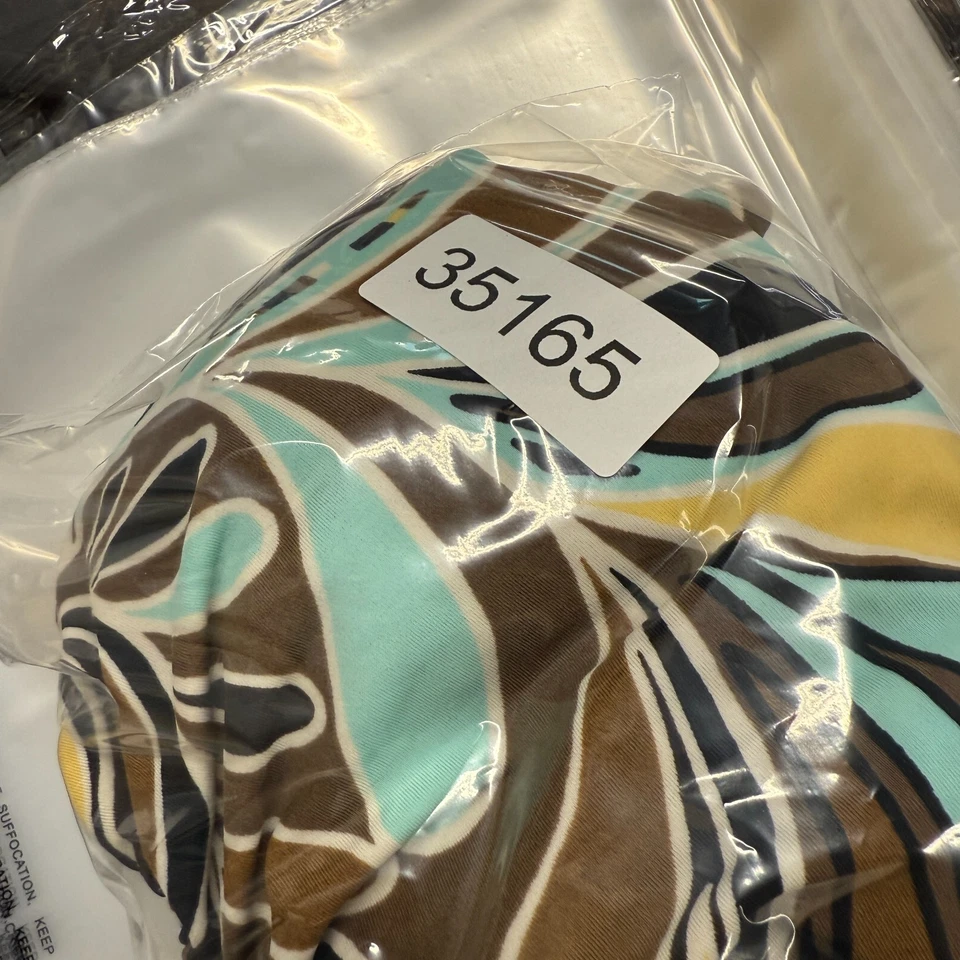 Regata Croft & Barrow feminina 10 marrom geométrica sem mangas gola alta - Imagem 4 de 4