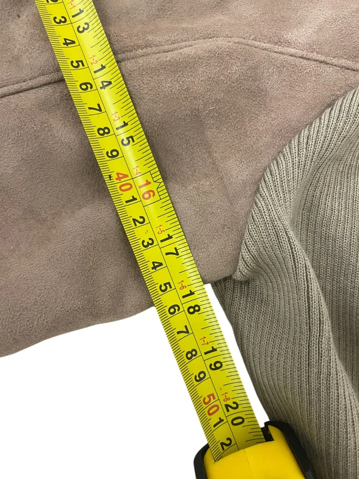 Chaqueta polar Jaclyn Smith para mujer M beige manga larga botón único parka de colección Foto 4 de 4