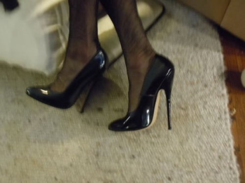 Vintage Fetish approx. 7inch high heel stiletto black patent pumps 41EU 8UK 11US - Picture 12 of 12