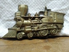 Vtg 1978 BBB Baron Buckle Solid Brass Steam Locomotive Belt Buckle Nice Shape