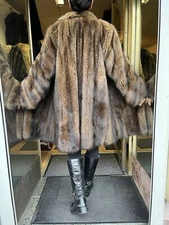 Fur Coat Fisher " Liska " Fur Real Fisher Marten Coat Pelliccia Rare M XL