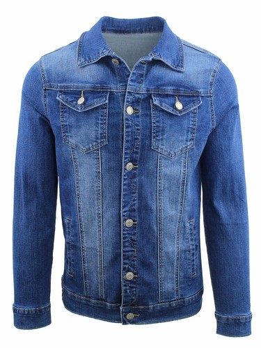 Giubbotto di Jeans Uomo Leggero Giacca Denim Moto Giubbino Elasticizzato |  eBay