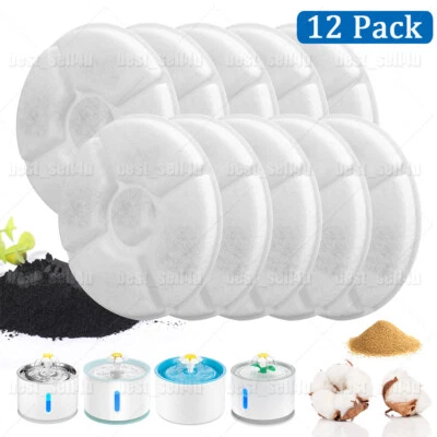 MARKENLOS 12 Ersatzfilter Filter für Trinkbrunnen Wasserspender Katzenbrunnen Katzen Hunde
