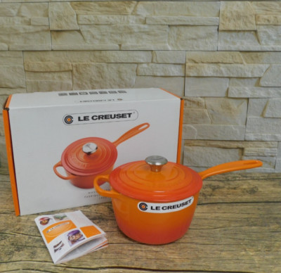 Le Creuset Signature Cast Iron 2.25 Quart Saucepan, Flame - New
