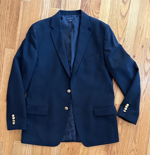 LANDS END Navy Boys Size 20 Blazer Jacket Suitcoat Wool Blend 5-Pocket - Picture 5 of 5
