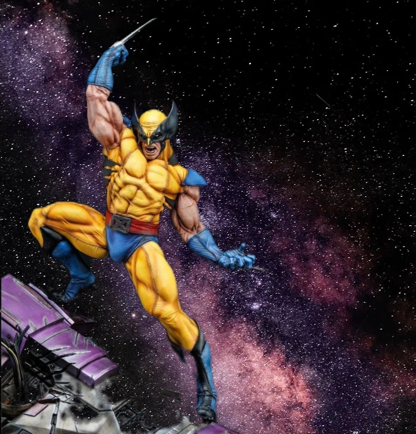 LAST LEVEL WOLVERINE VS SENTINEL DIORAMA CUSTOM STATUE 1/4 +