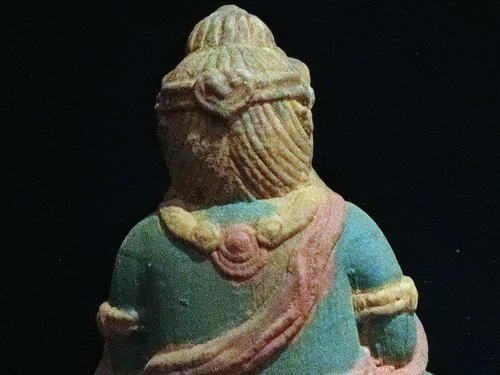 8.5" Unusual Tibetan Old Wood Hand Carved *The Kubera* Statue !!!!1 - Picture 6 of 10