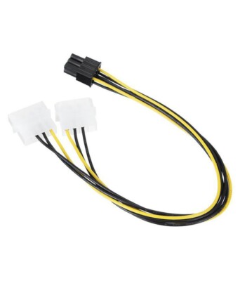 Akasa 6 Pin PCIe Kabel Adapter 2x 4Pin Molex Markenware Hochwertiges Kabel Verbinden