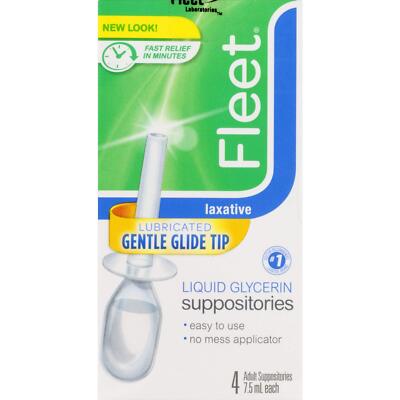 Fleet Liquid Glycerin Suppositories Gentle Relief from Constipation 6 Pack