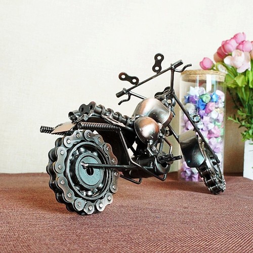 Handgefertigte Metall Motorrad Skulptur Motorrad Modell Rustikal Eisen Kunst Wohndeko - Bild 4 von 24