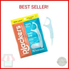 Plackers Twin-Line Dental Flossers, Cool Mint Flavor, Dual Action Flossing Syste