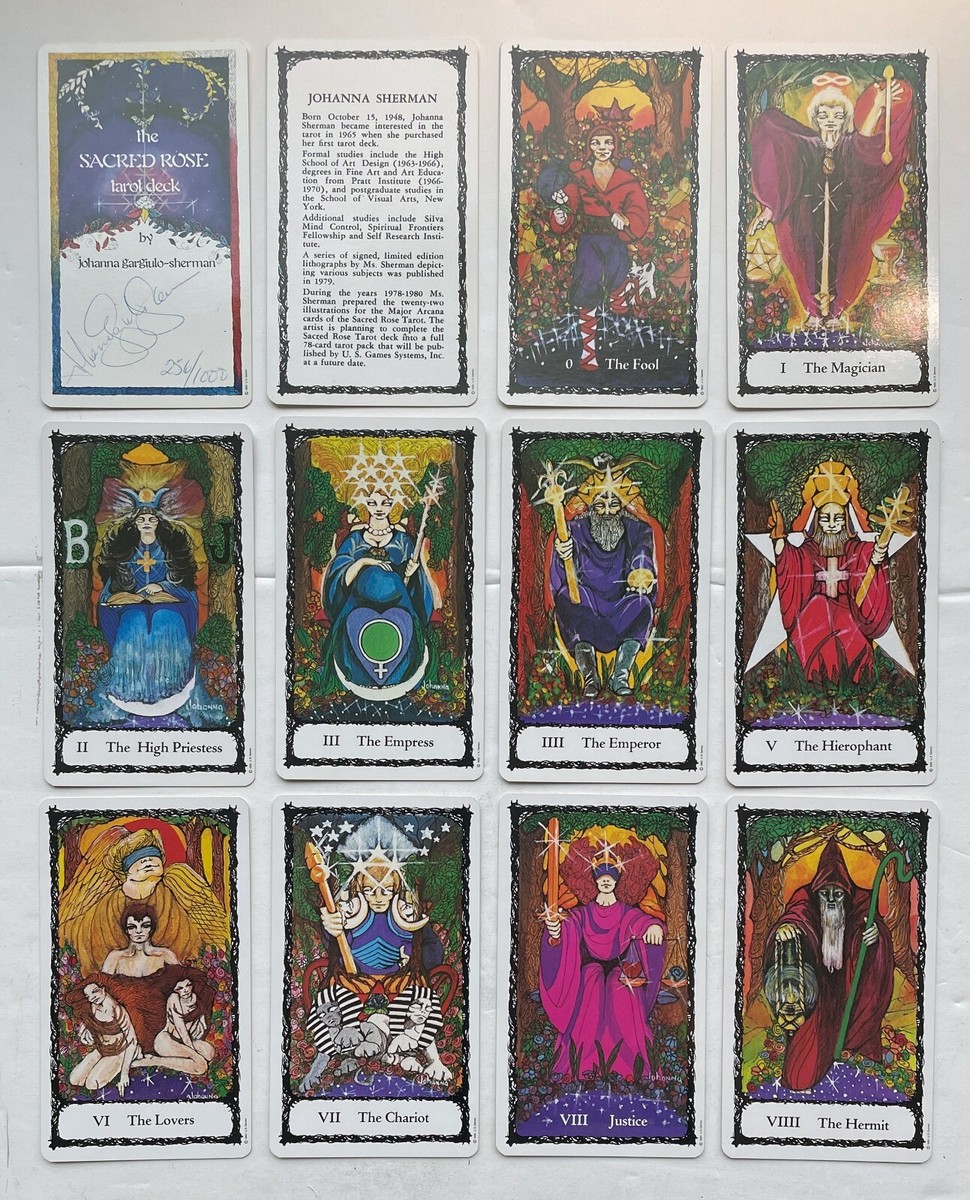 SUPER RARE!! - Sacred Rose Tarot by Johanna Sherman - c. 1973