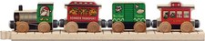 NEW SANTA TRAIN SET REINDEER- MRS CLAUSE- WOODEN TOY Made USA Fits Brio Thomas