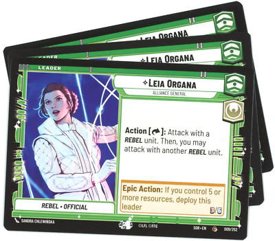 x3 Leia Organa - Alliance General - Spark of Rebellion (SOR) - Star Wars (SWU)