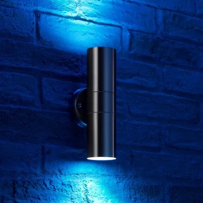 Auraglow Edelstahl Double Up Down Außen LED Farbwechsel Wandleuchte - Bild 1 von 4