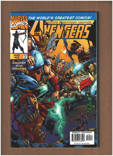 Avengers #10 Marvel Comics 1997 Heroes Reborn Walt Simonson THOR NM- 9. ...