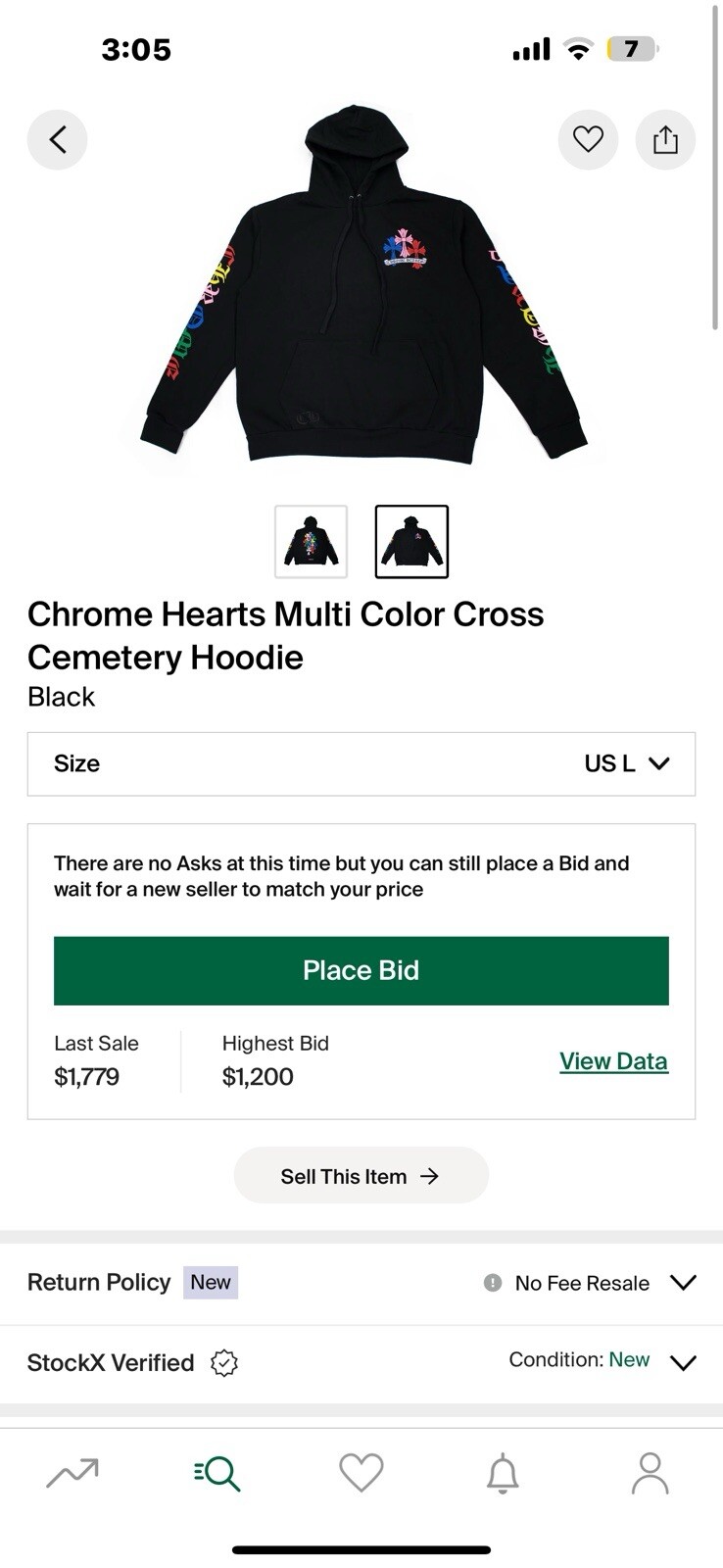 chrome hearts hoodie authentic large