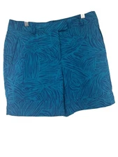 lady  Hagen Paradise Found Zebra Print Blue  Womens Shorts Size 8 new $55