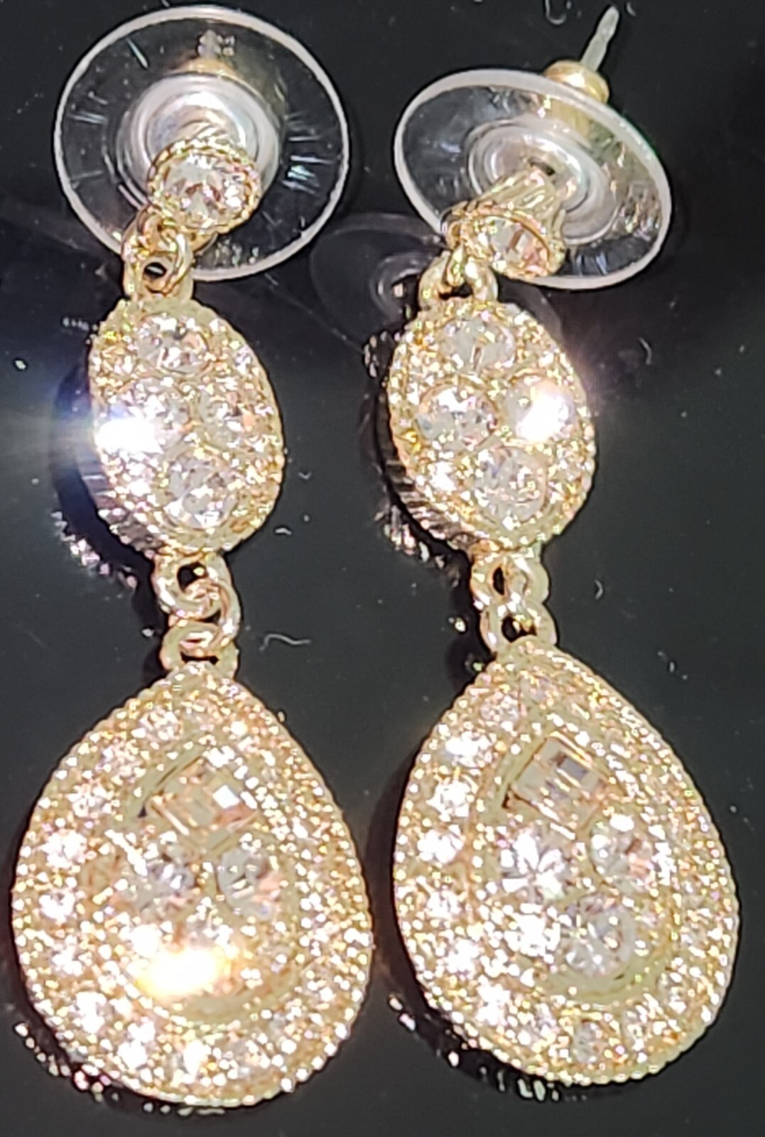 Designer GIVENCHY Signed Rhinestone TEARDROP Dang… - image 5