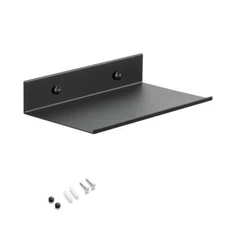 Small Adhesive Floating Shelf 10 inch Matt Black Mini Metal Display Wall Decor