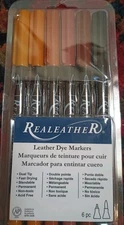 Realeather Crafts Leather Markers 6/Pkg-Earthtones