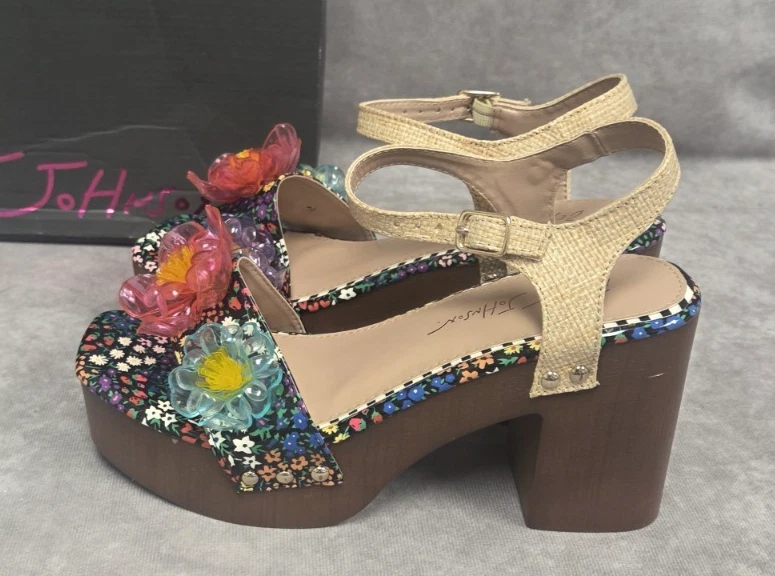 women's kirra floral beaded platform dress sandals Betsey Johnson Women's Kirra Sandal - Black - Sandal heels main image 1