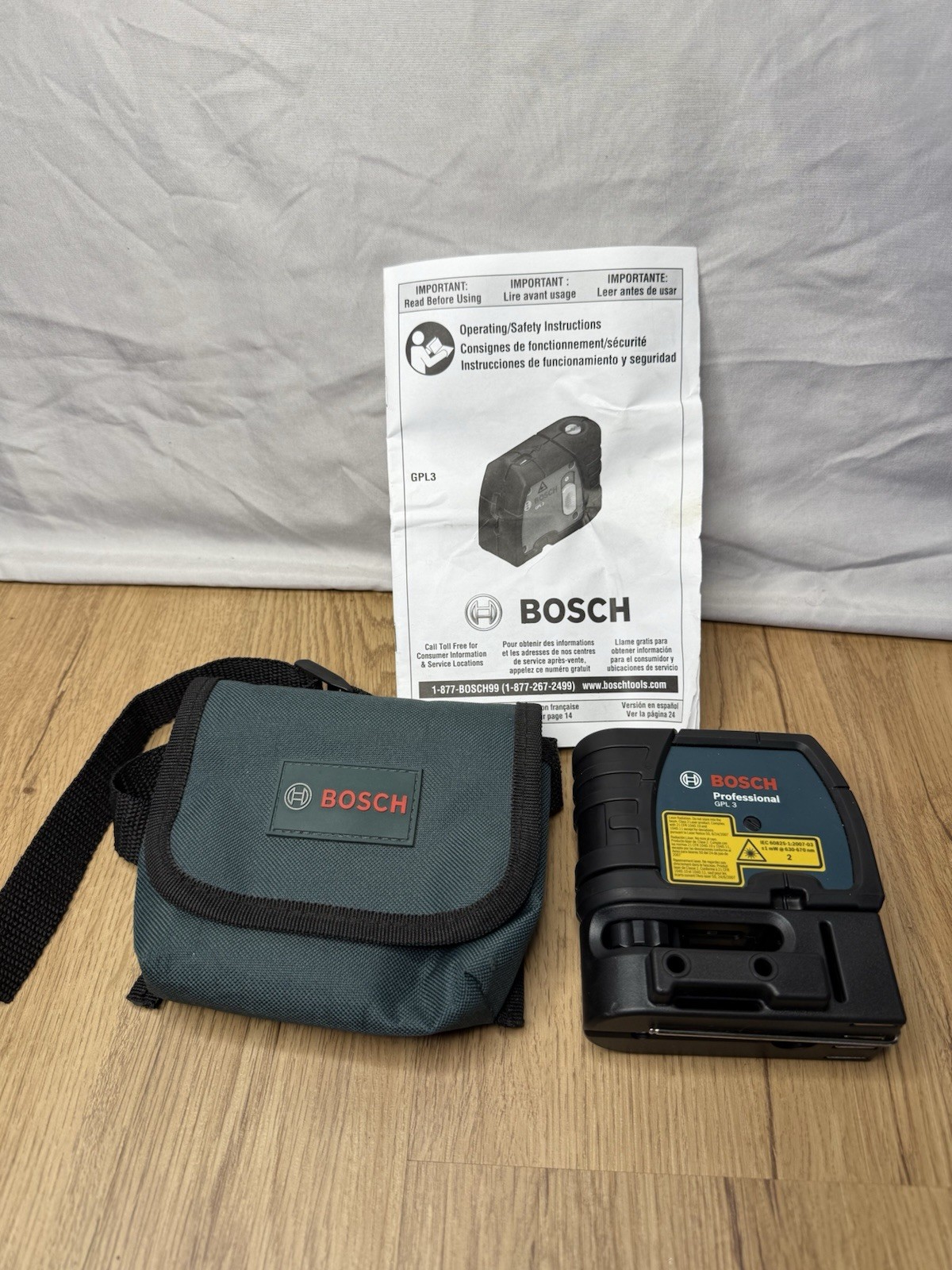 Bosch GPL 3 Professional 3-Point Self-Leveling Laser Level w/ Case TESTED