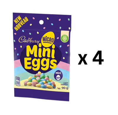Cadbury Micro Mini Eggs, Chocolatey Candy Eggs (90 g) - Pack of 4