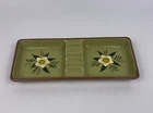 VINTAGE STANGL POTTERY RECTANGULAR ASHTRAY  Green Floral