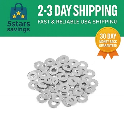 #ad Versatile 100 Pack of 1 4quot; Stainless Flat Washers Ideal for Indoor Outdoor Use $8.99