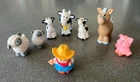 Lot of 8 Vtg 90's Fisher Price Chunky Little People Barnyard Farm Animals
