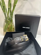 YSL Saint Laurent Women's Slim Belt Size 85