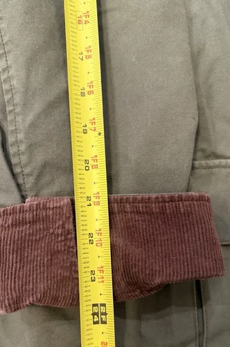 Vtg LL Bean Men’s Cotton With Corduroy Flannel Lined Chore Coat SUPERB image 10