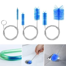 3PCS Stainless Steel Flexible Hose Brush Set Double Ended Tube Cleaner for Clogs