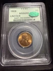 1909 Lincoln Wheat Small Cent PCGS MS66RD Green CAC Certified #2431.66/4499579