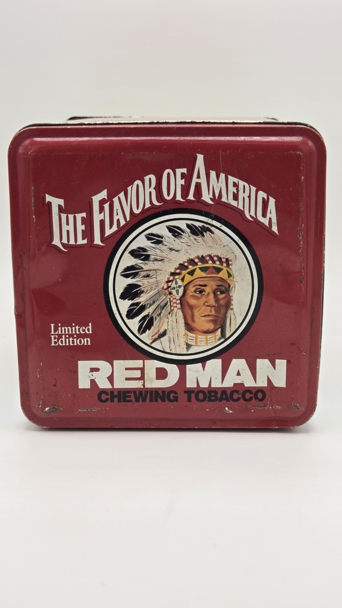redman tobacco tins Vintage Red Man Chewing Tobacco Tin Canister 1991 Limited Edition Can