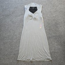 Vintage Atletha Dress Womens Medium Gray Midi Painted Artsy Lined Y2K Casual