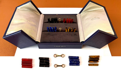 CHAUMET 'Boutons De Manchettes'  1970's 18K BATON 4X INTERCHANGEABLE CUFFLINKS.