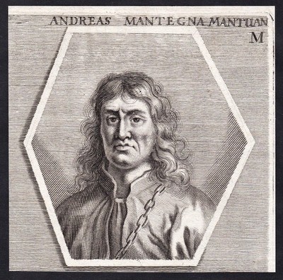 Andrea Mantegna Italian painter Maler Kupferstecher Portrait Kupferstich 1680