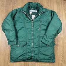 Vintage Gerry Down Jacket Green Puffer Coat Made in USA 70s 80s Outdoor Warm