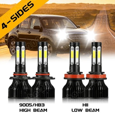 For Honda Pilot 2006-2018 4X Combo LED Headlight High/Low Beam 4-Sides Bulbs