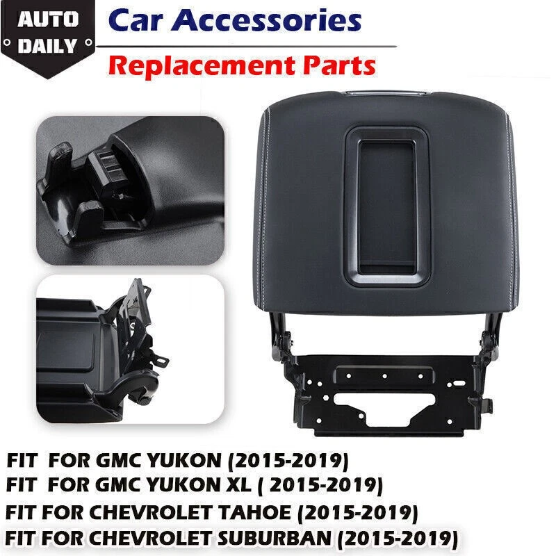 For 2015-2019 GMC Yukon XL Black Leather Center Console Armrest Lid assembly - Imagem 2 de 4