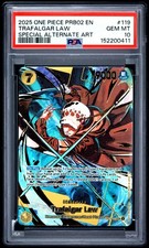2025 ONE PIECE PRB02-PREMIUM SPECIAL ALTERNATE ART 119 TRAFALGAR LAW PSA 10